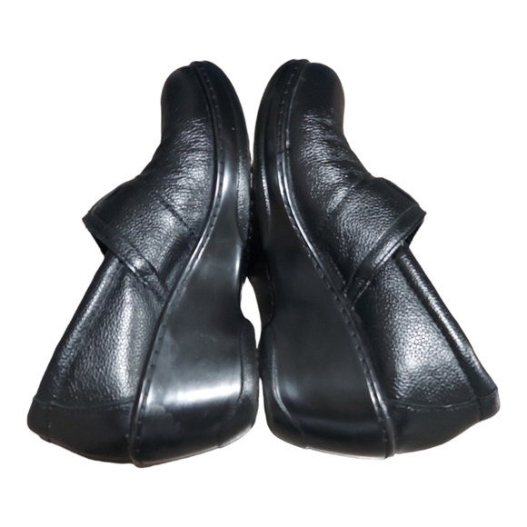 Born BOC Comfort Wedge Buckle Strap Clog Shoes Black Leather Women's Size 9 - Picture 6 of 8